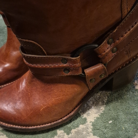 Frye Chestnut Leather Combat Boots - Picture 4 of 8